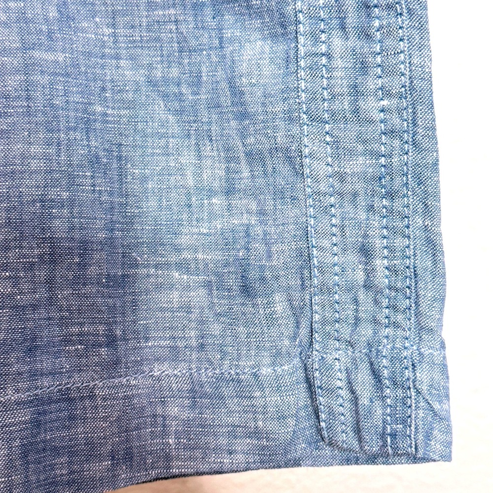 ATHLETA Cabo Linen Wide Leg Pant 4 Chambray Blue Pockets Resortwear Beach Summer - Picture 5 of 9